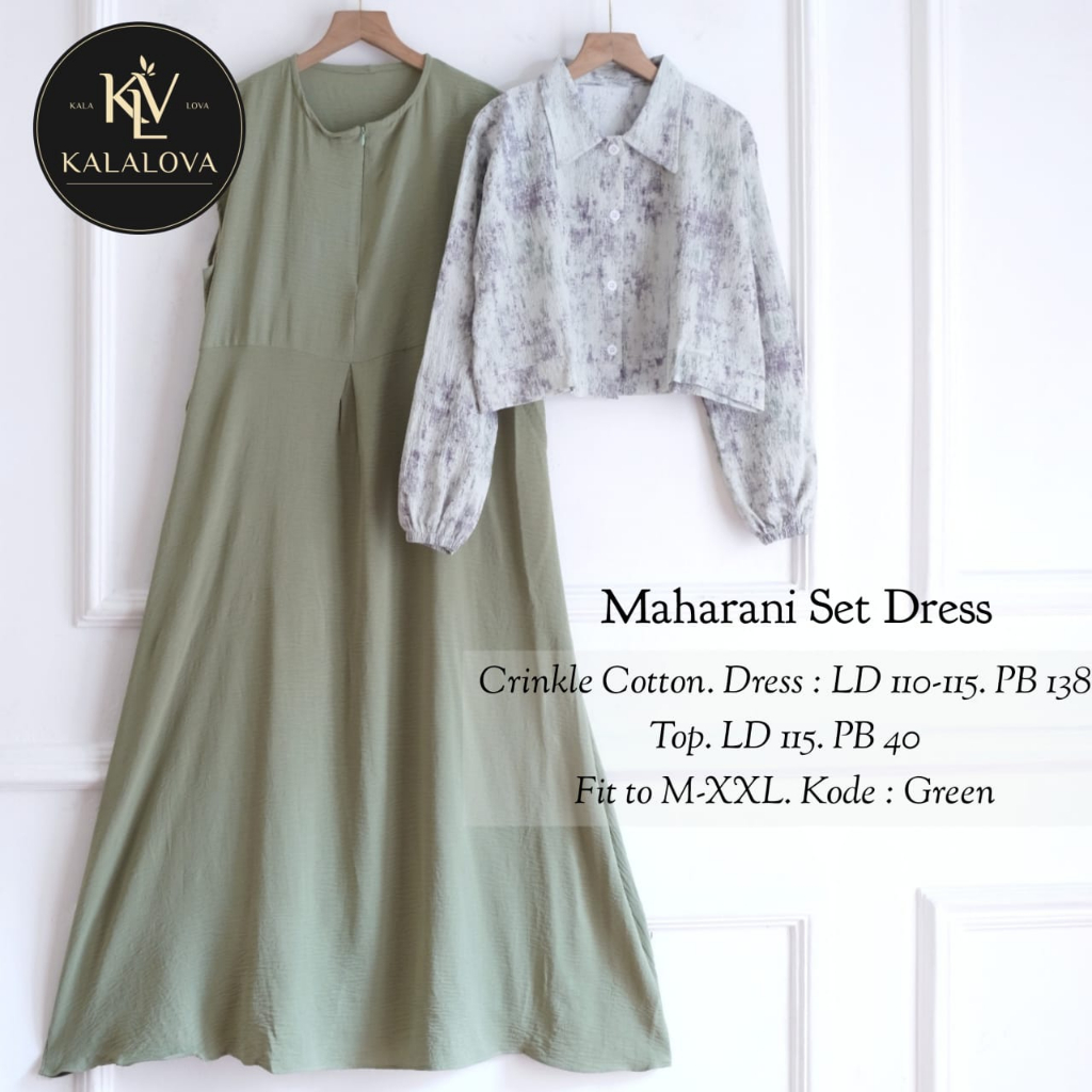MAHARANI SET DRESS ORIGINAL BY KALALOVA SETELAN DRESS DAN BLAZER BUSANA MUSLIM WANITA MODEL KEKINIAN