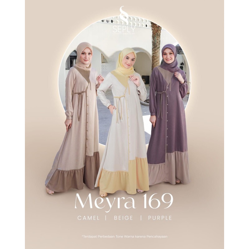 Gamis Seply Terbaru Meyra 169 Purple,Camel,Beige/Dress Daily Simple