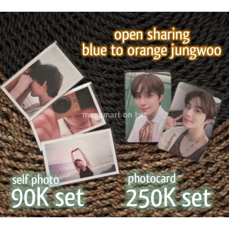 wts want to sell open sharing opshar blue to orange bto set nct 127 pc photocard self photo set jung
