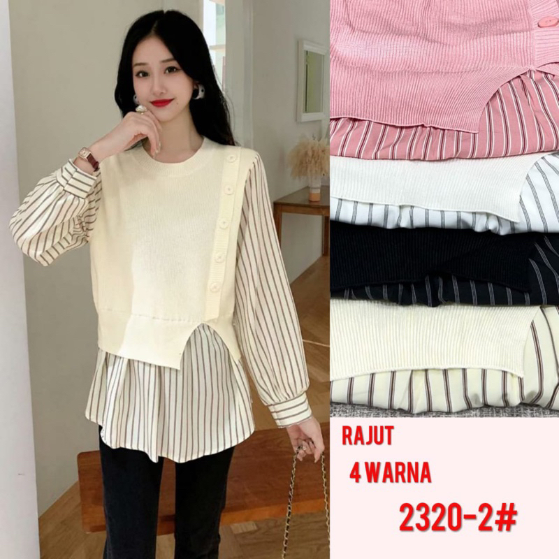 Blouse Rajut import mix katun salur by zara woman