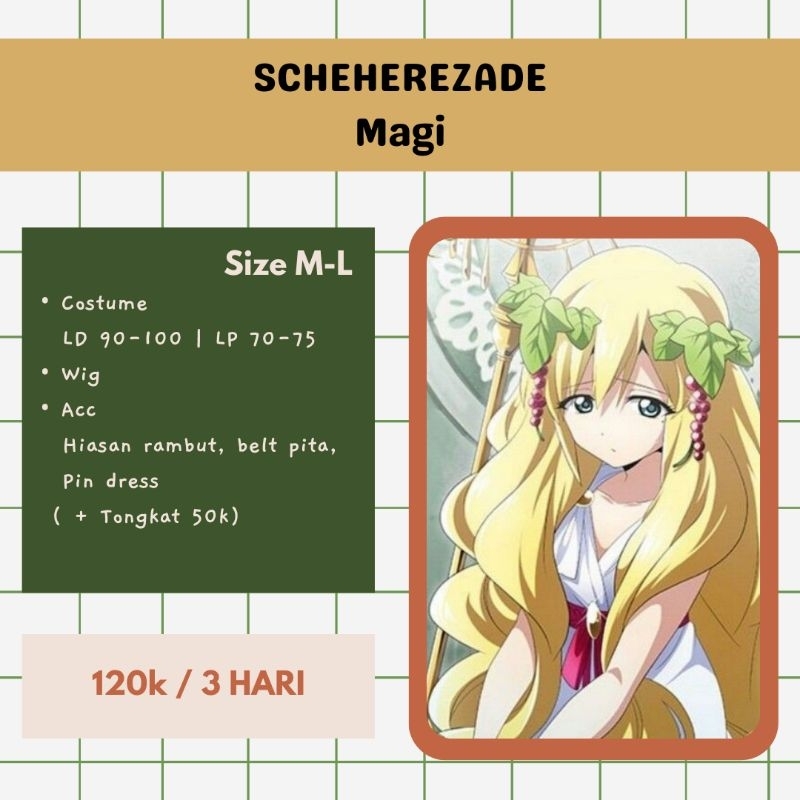 [ RENTAL ] Costume Cosplay Scheherezade