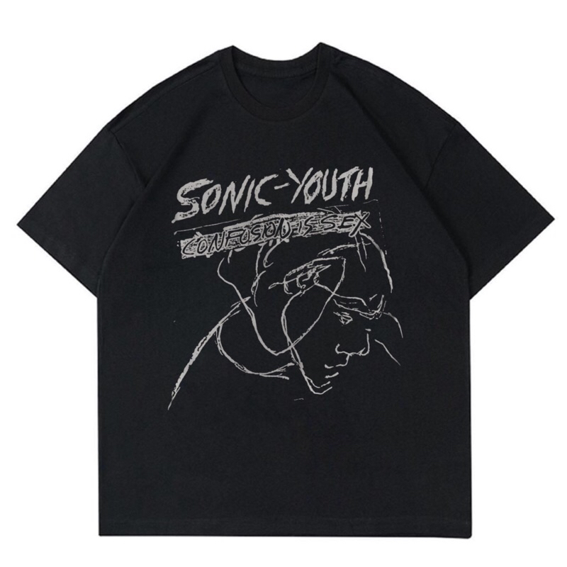 KAOS BAND SONIC YOUTH - CONFUSION IS SEX | T-SHIRT MUSIC SONIC YOUTH VINTAGE | BAJU BAND MUSIC SONIC