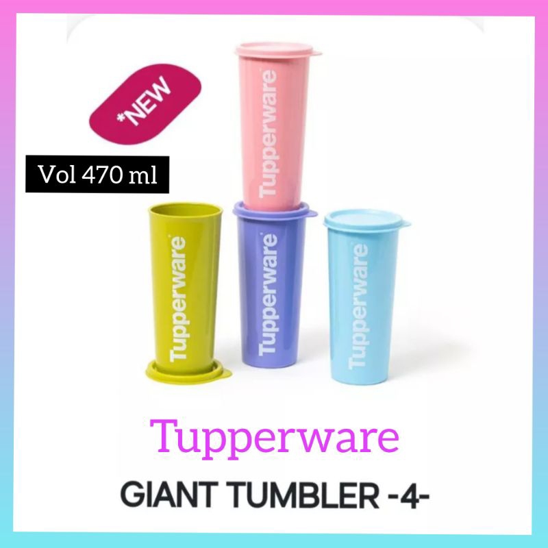 botol  gelas tupperware tutup kedap besar 475 ml printing ecer
