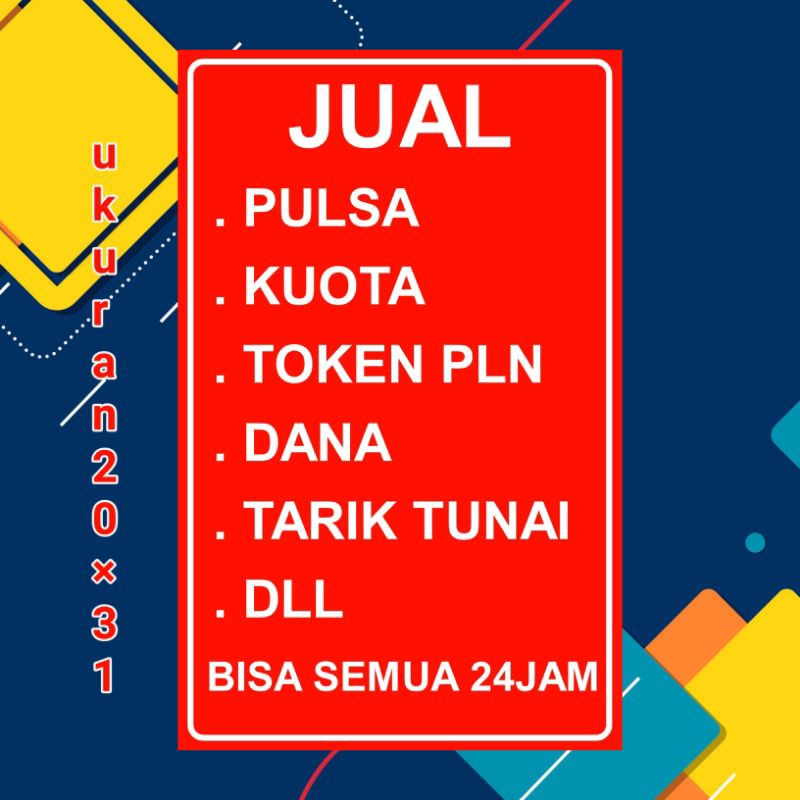

Stiker tulisan jual pulsa token dll stiker sign tempelan buat warung/conter
