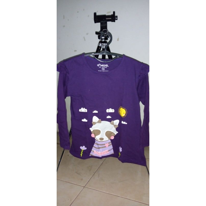 kaos anak ungu tua lengan panjang