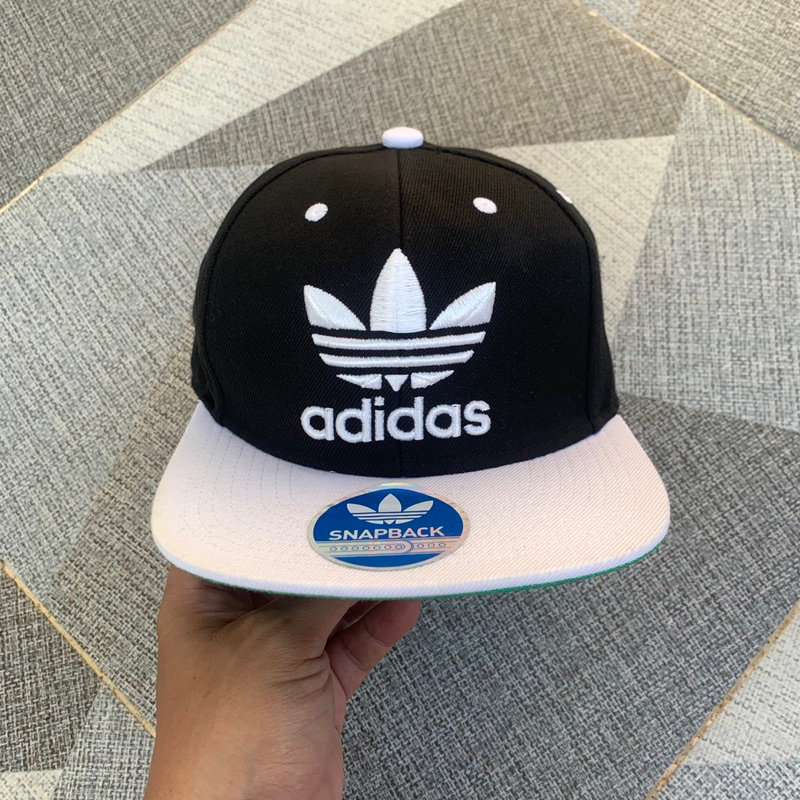 snapback cap topi adidas logo bunga second visor hijau