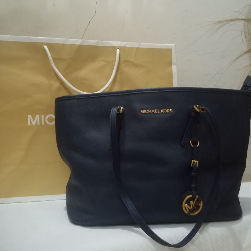 preloved MK Navy tote bag