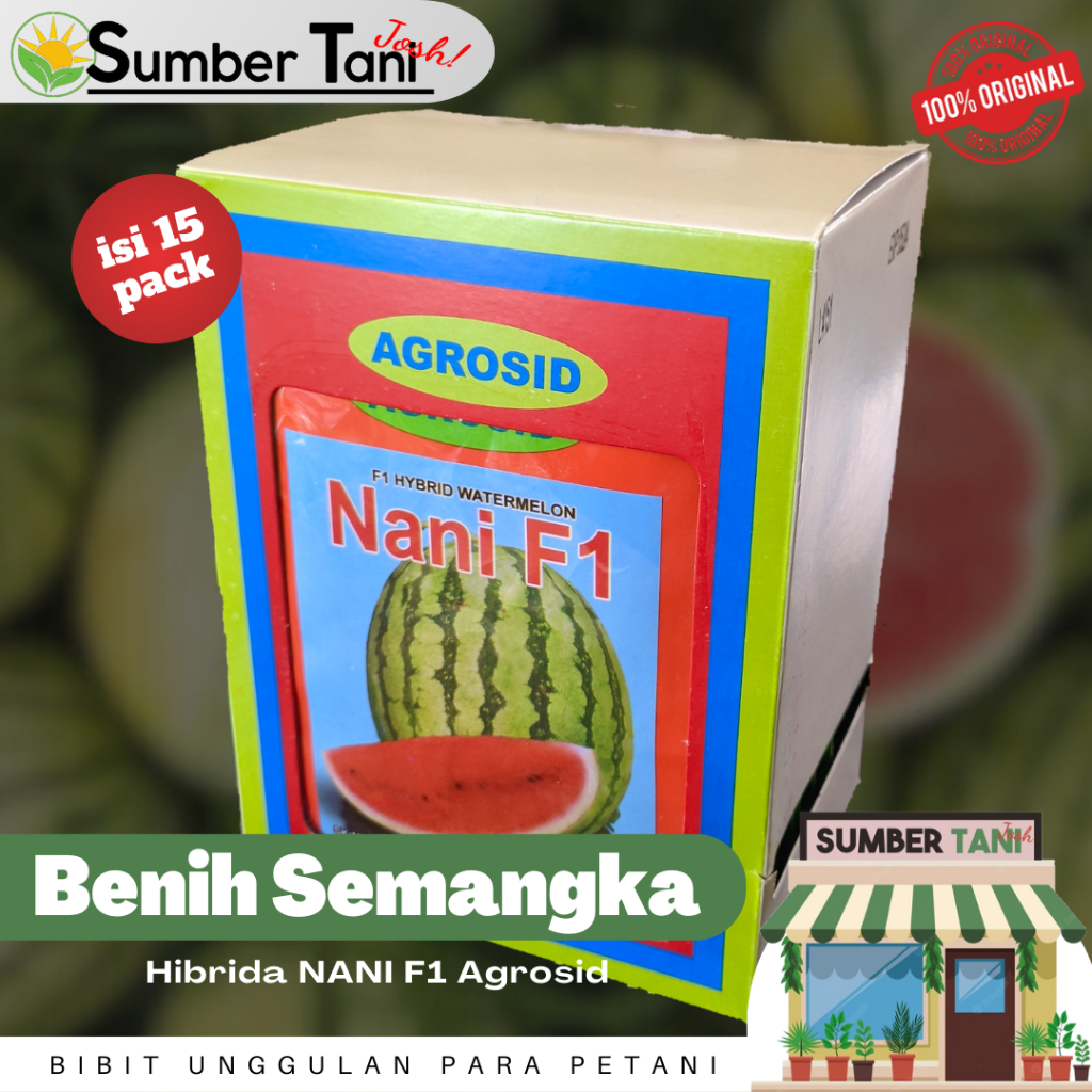 Benih Semangka Nani Agrosid 400 butir 1 kotak -Free 1 pack