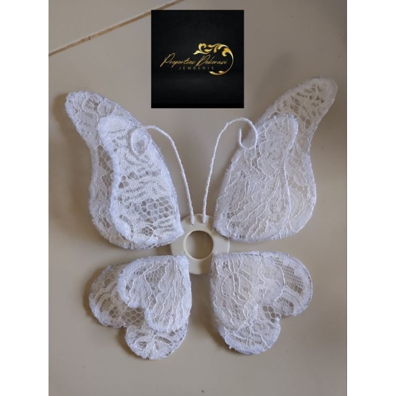 kelopak / kap lampu bunga dekorasi model kupu kupu cantik murah + fitingan bahan kain brukat