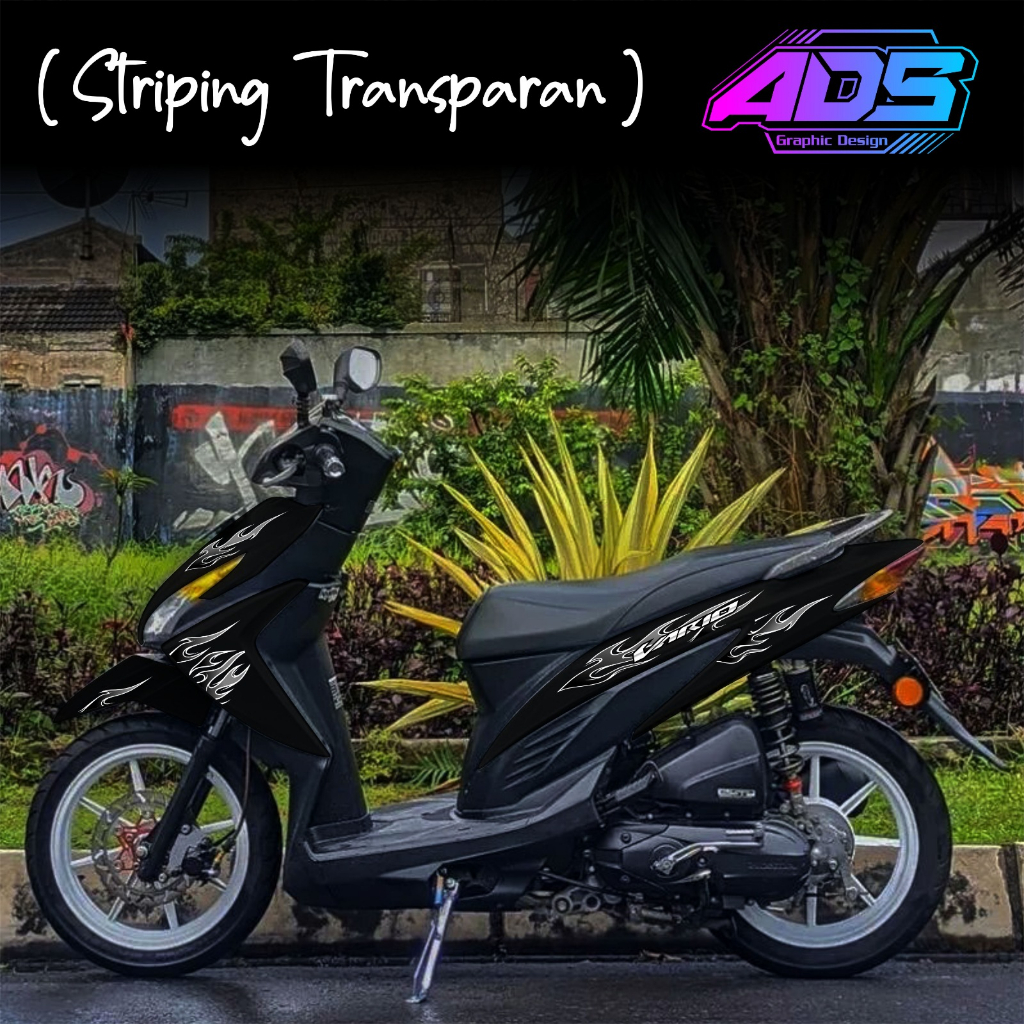 STRIPING VARIO 110 FI - STRIPING STIKER VARIO 110 FI  FIRE TRANSPARAN UV BISA CUSTOM