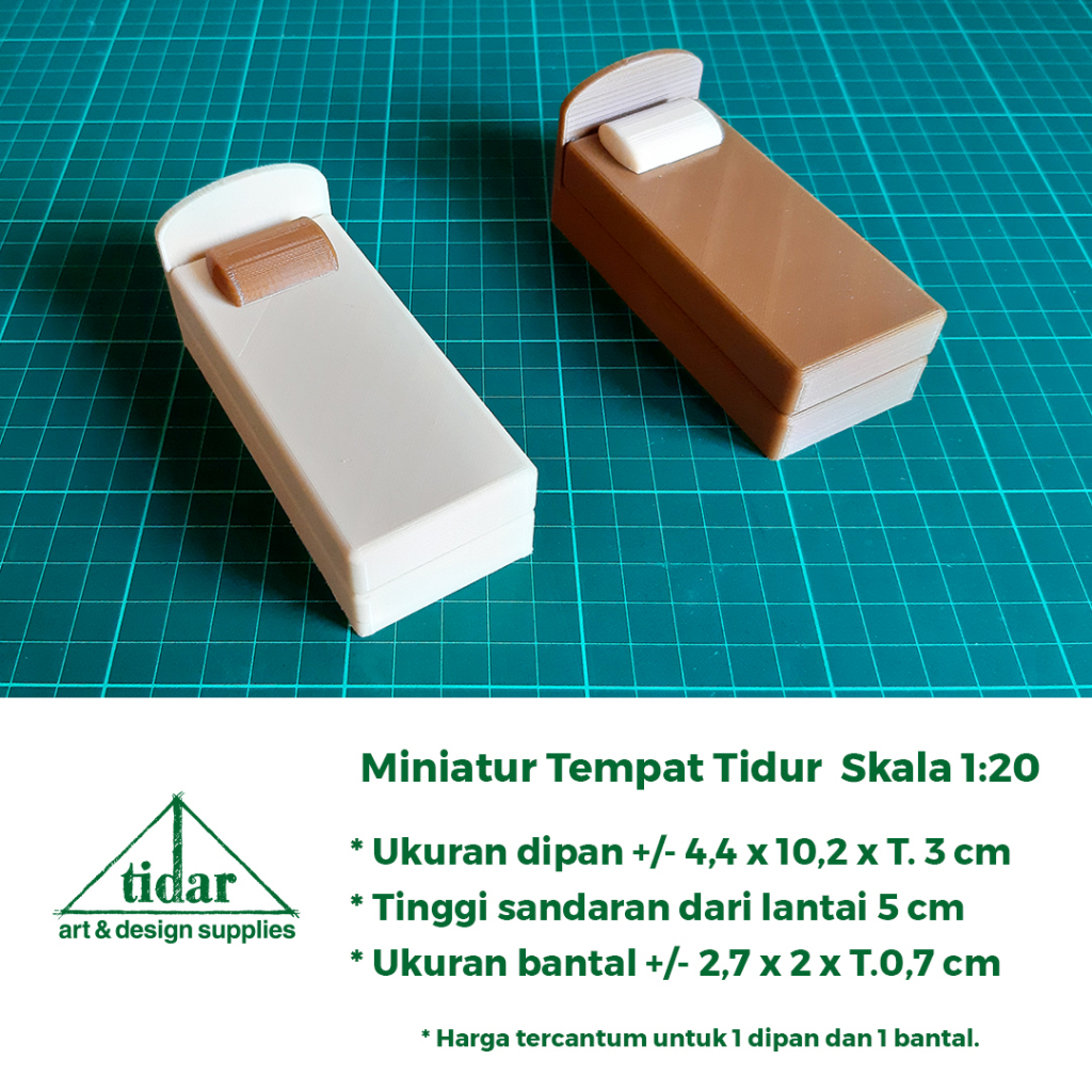 

[MR] AN -Miniatur Maket Dipan / Ranjang / Tempat Tidur Single Skala 1:20 #1