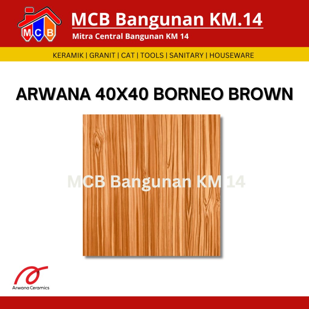 Keramik Arwana 40x40 Borneo Brown - Keramik lantai - Keramik licin - keramik ukuran 40x40