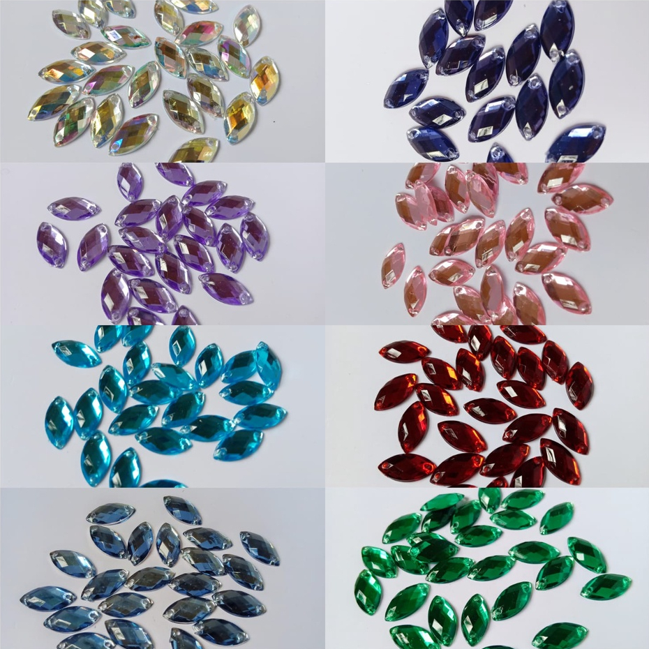 payet/diamond/kristal/akrilik/mata/jahit/grade A/uk 7*15/per lusin/