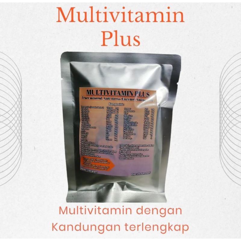 Multivitamin plus 100gram/vitamin ikan/vitamin c/vitamin e/vitamin udang/vitamineral/biovit aquatic/
