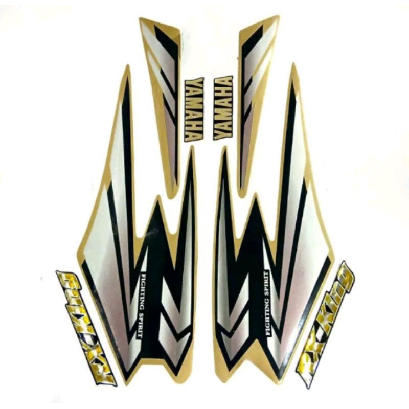 STRIPING RX KING 2002 GOLD SILVER SATU PAKET EMBLEM RX KING YAMAHA