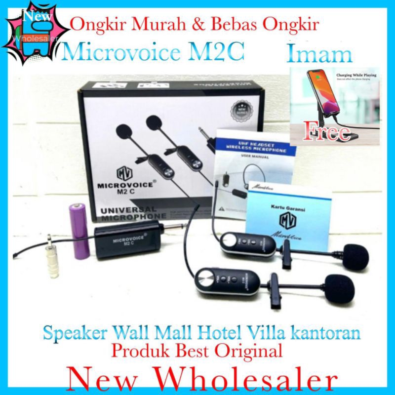 Mic Clip on Wireless Imam Microvoice M2C original 2 channel