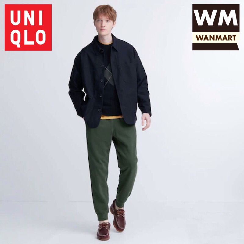 UNIQLO Men Pants Celana Panjang Sweat Jogger Training Pria Dark Green