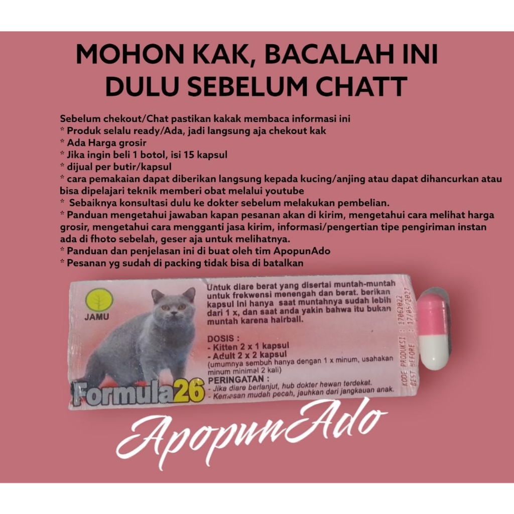 Obat Mencret imo Formula Merah dijual per tablet atau butir