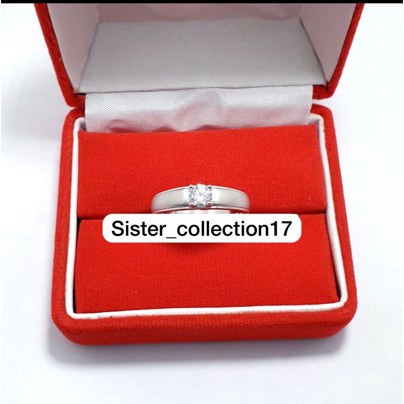 Cincin pria cincin wanita cincin cewek perak 925 lapis emas putih