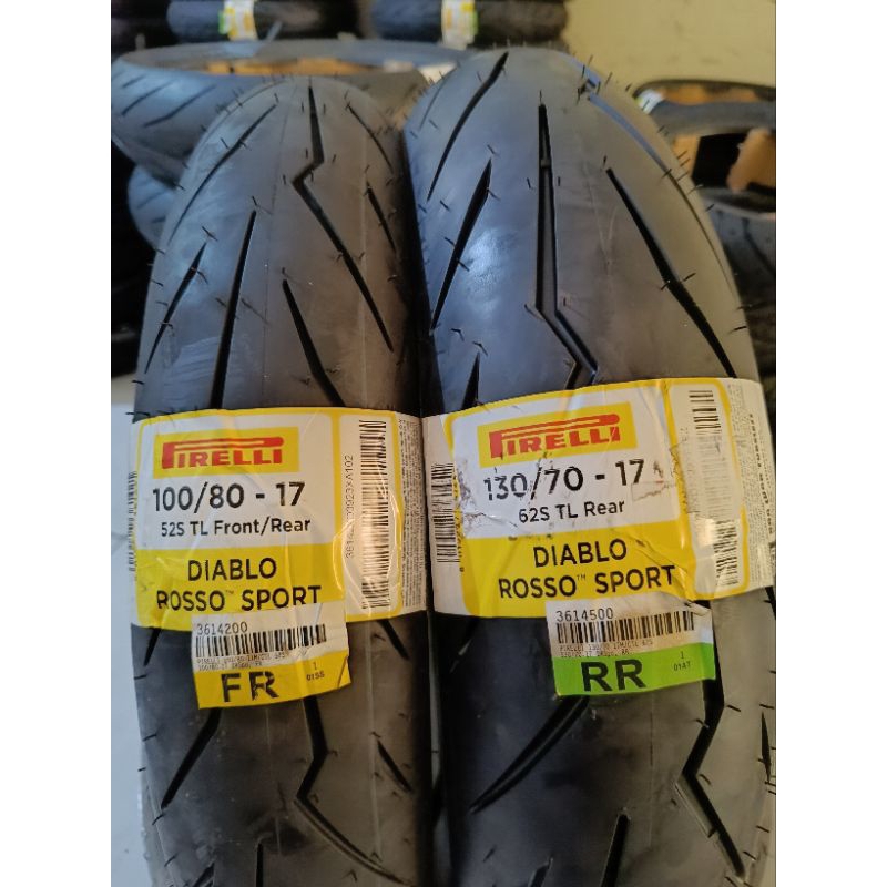 Paket ban pirelli diablo rosso sport ukuran 100/80-17 & 130/70-17 CBR150 R15