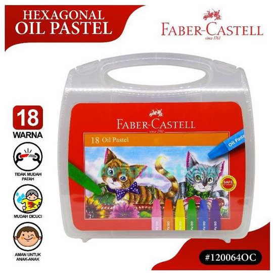 

Crayon 18 warna / Hexagonal Oil Pastel 18 eco Faber Castell