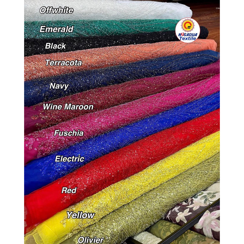 1/2 METER KAIN LACE FULL PAYET // KAIN KEBAYA FULL PAYET MURAH // KAIN FULL SEQUIN PAYET HALUS