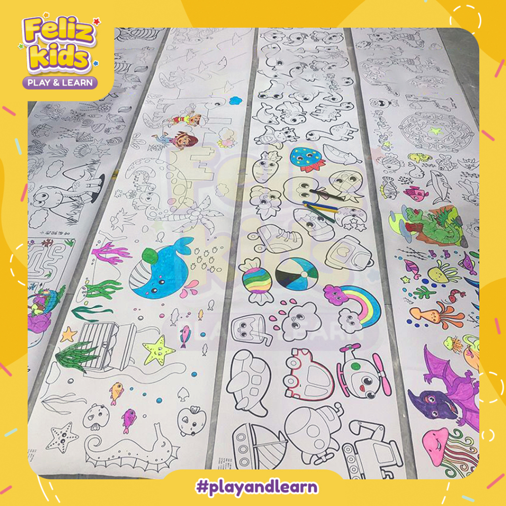 

[KM01] kertas mewarnai graffiti scroll hadiah drawing art cat sticker #felizkids