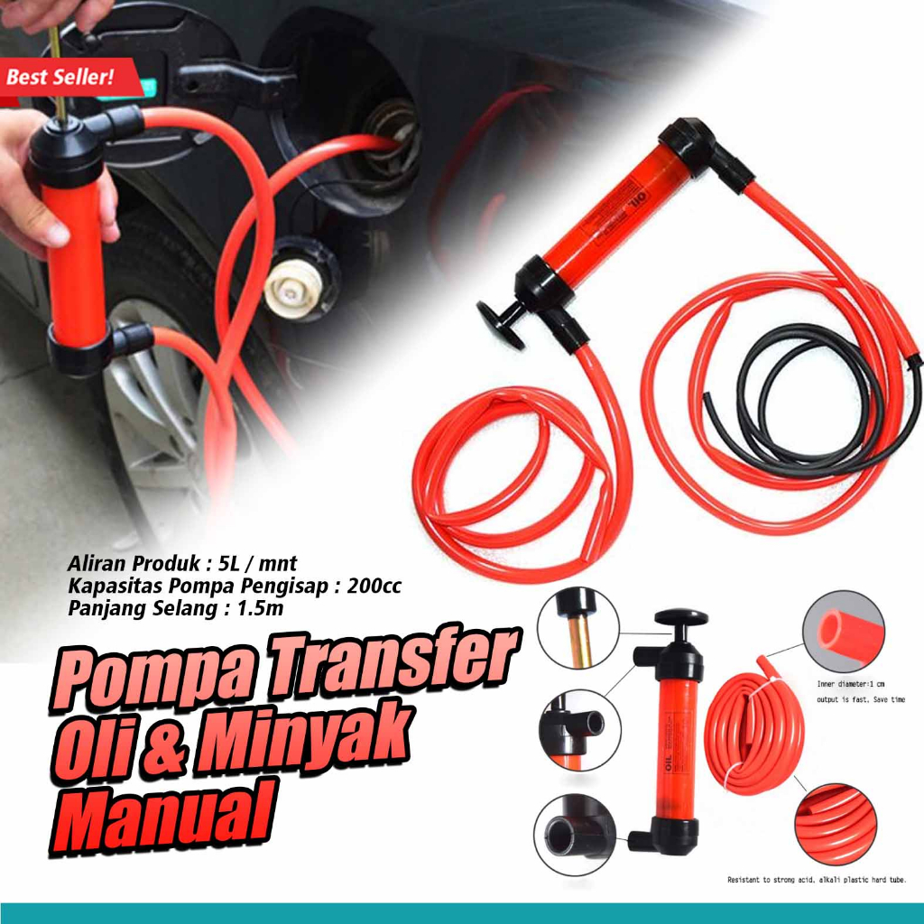 Pompa transfer & Penyedot Oli Manual - OTOHEROES. Pompa Manual Transfer Bensin.
