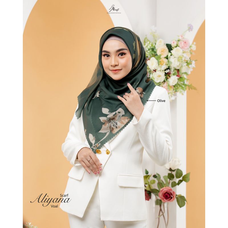 Arrafi Hijab Jilbab Segi Empat Aliyana Scarf Voal Original Terbaru