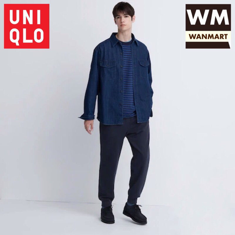UNIQLO Men Pants Celana Sweat Jogger Training Pria Navy