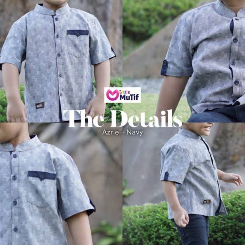 [ORIGINAL]BAJU KOKO ANAK AZRIEL NAVY LITTLE MUTIF