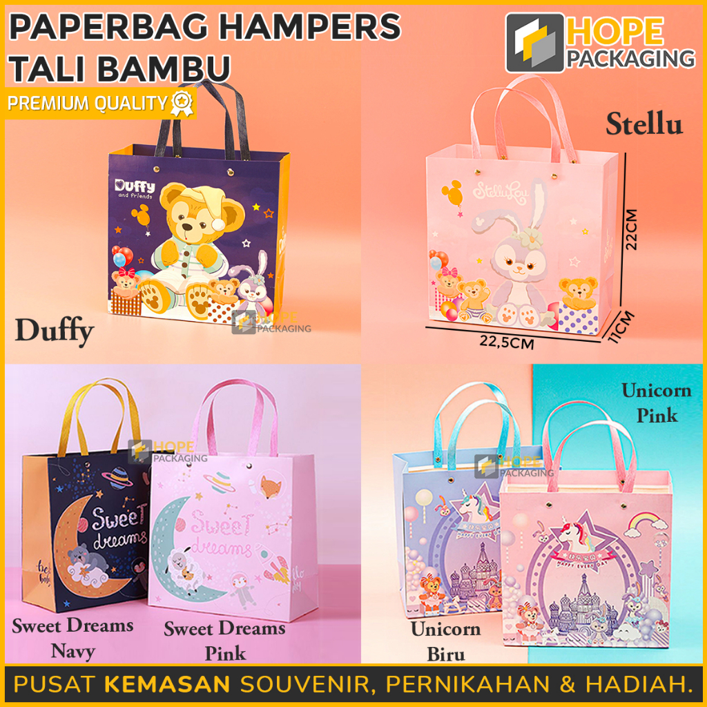 

Paperbag Motif Tali Bambu / Paperbag Hampers Ulang Tahun / Tas Hampers Tali Bambu / Goodie Bag Ulang Tahun Anak