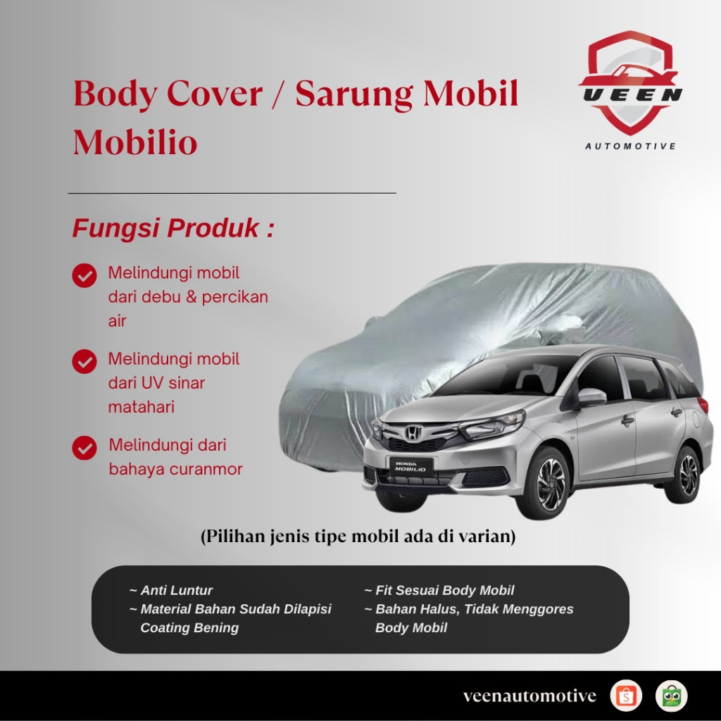 Sarung Mobil Honda Mobilio / Body Cover Mobil Honda Mobilio