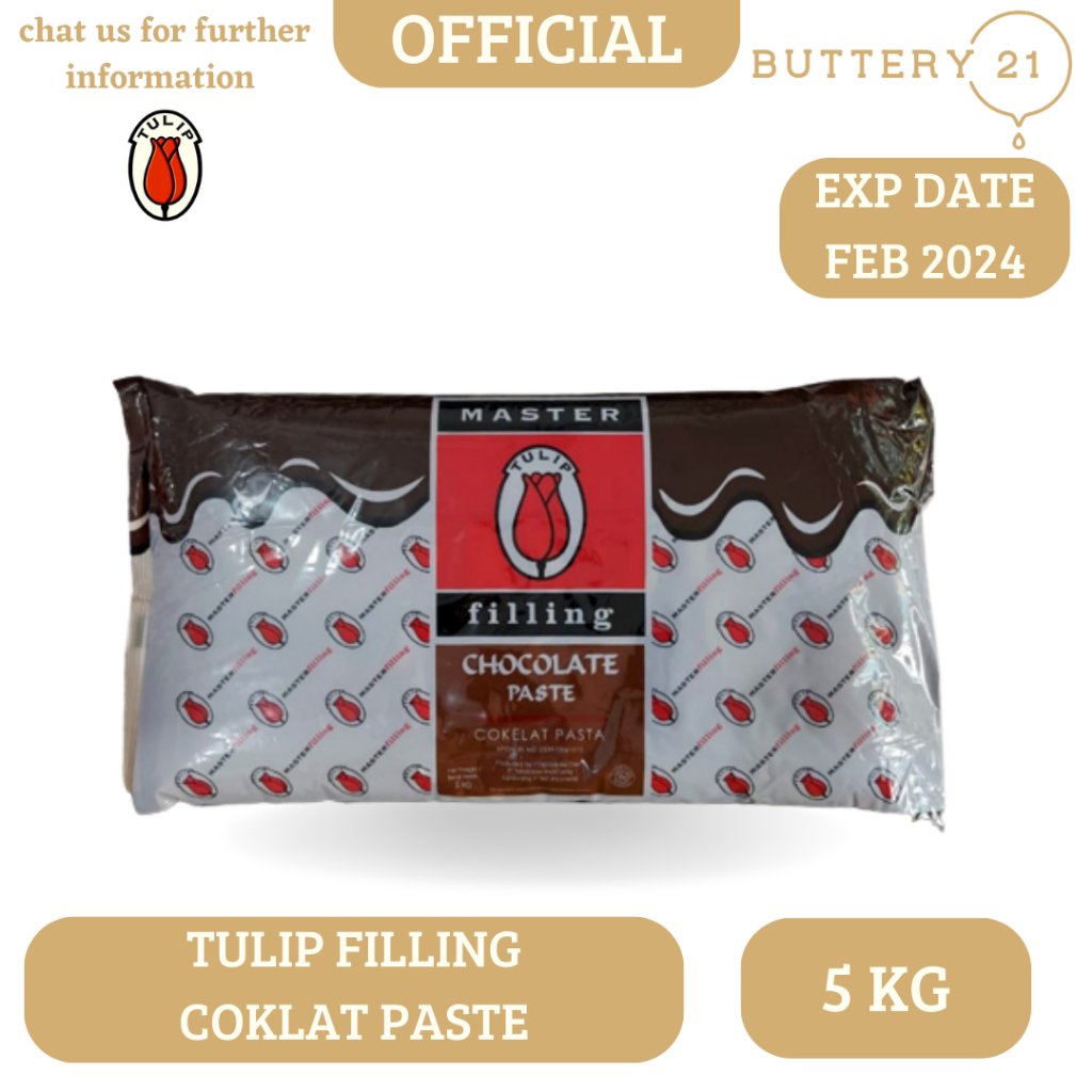 

TULIP FILLING COKLAT PASTE 5 KG /SELAI COKLAT/COKELAT TULIP FILLING