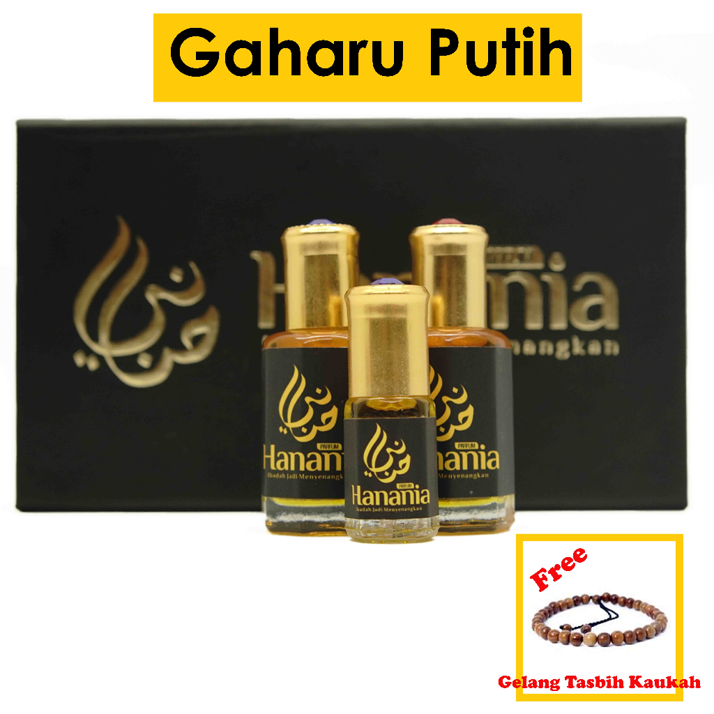 [Beli 1 Gratis 2] Parfum Hanania Gaharu Putih    Parfum Sholat Gaharu Putih | Parfum Muslim Gaharu P