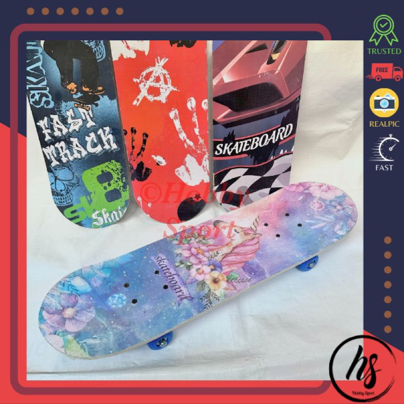 Skateboard size L Papan Seluncur Anak Dewasa Ukuran Besar Kayu Maple