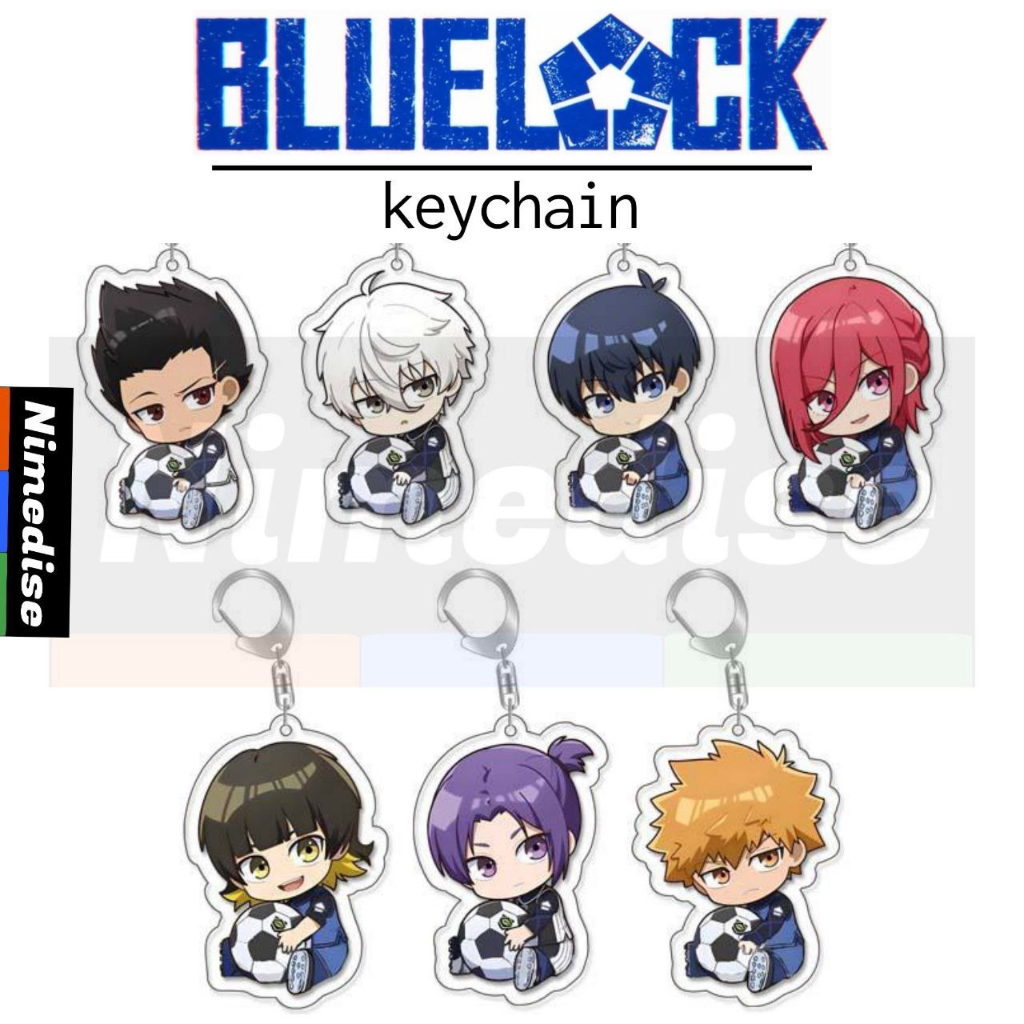 Gantungan Kunci Akrilik Anime Bluelock Transparan Keychain Gift Souvenir Hadiah Kado Figure Blue Loc