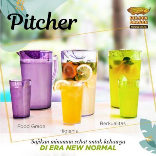 

Unik Pitcher 1600ml Teko Kettle Plastik Bening Ungu Hijau Golden Dragon 879 - Putih Limited