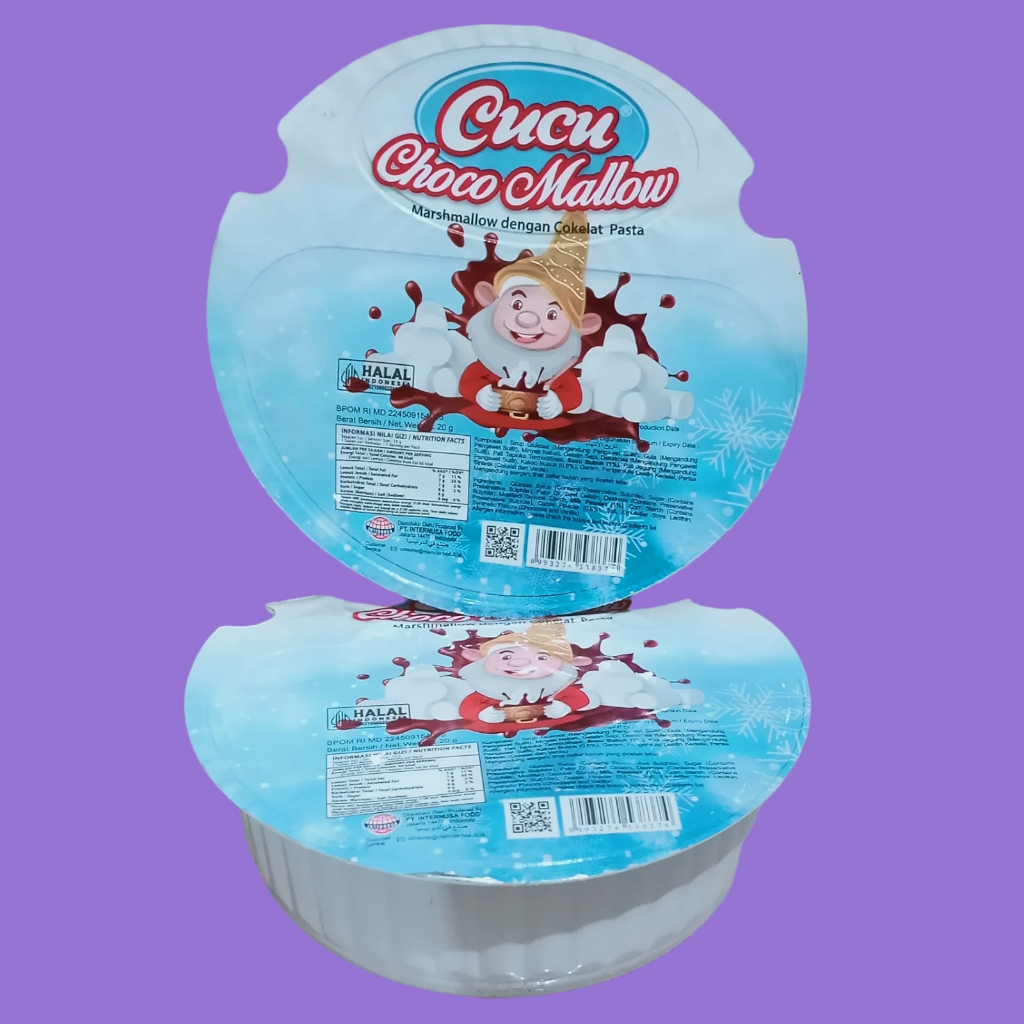 

Cucu Choco Mallow Cup Marsmallow Colek Cream Coklat 20gr