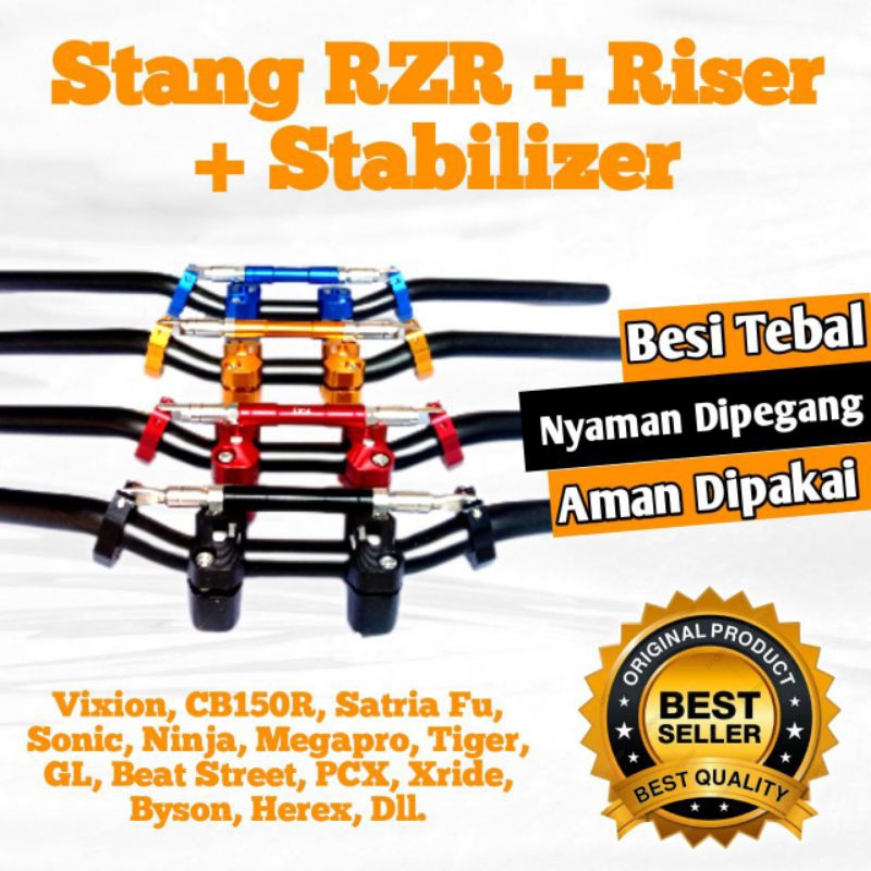 Stang Setang Stir RZR Universal RX King Vixion CB150R Beat Street X Ride Satria FU Verza Tiger GL Ma