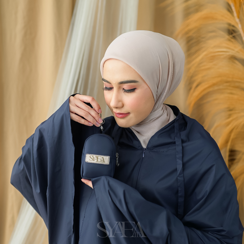 Mukena Traveling Mini Pouch Terkecil Premium 2 In 1 Dewasa Parasut Korea