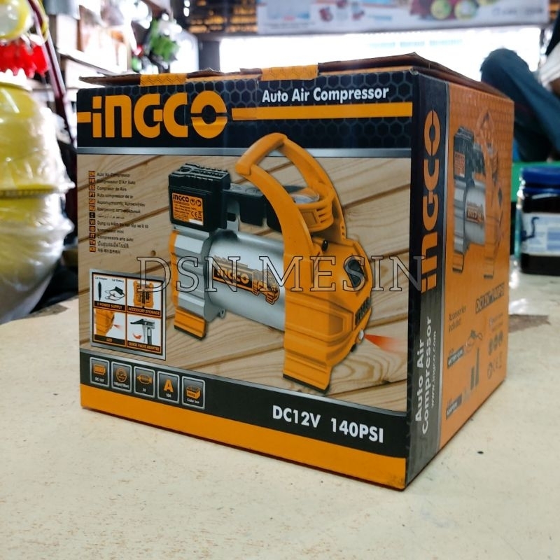 KOMPRESSOR ANGIN MINI AUTO AIR COMPRESSOR POMPA BAN MOBIL INGCO