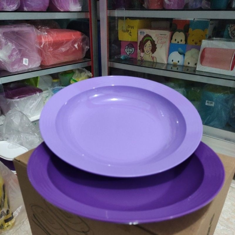 Piring makan besar large familia ungu Tupperware eceran 1 pcs