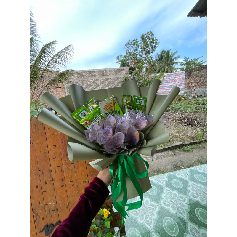 Buket Uang mix Jajan | Buket Uang 10 Lembar