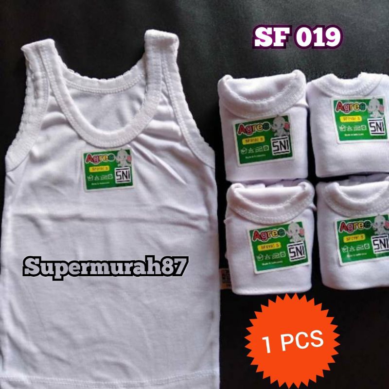 [ 1PCS ] Singlet AGREE SF 019 | Singlet anak Agree | Singlet AGREE putih