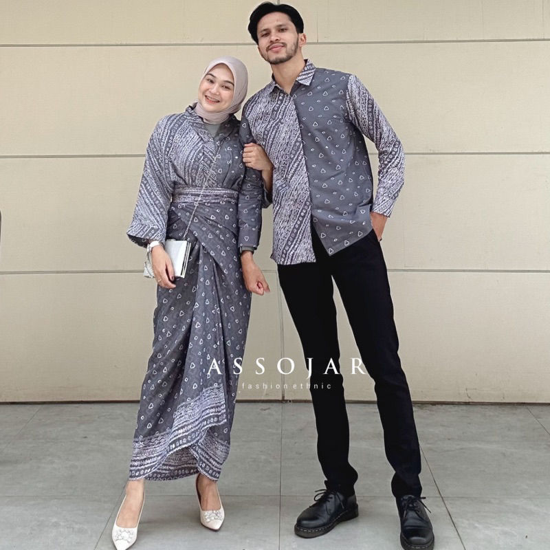 Assojar - Couple Batik Sekar set / Baju setelan couple batik
