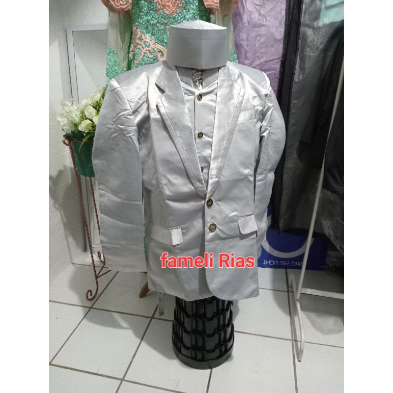 Jas pengantin silver satu set ukuran L/jas termurah/ jas pengantin