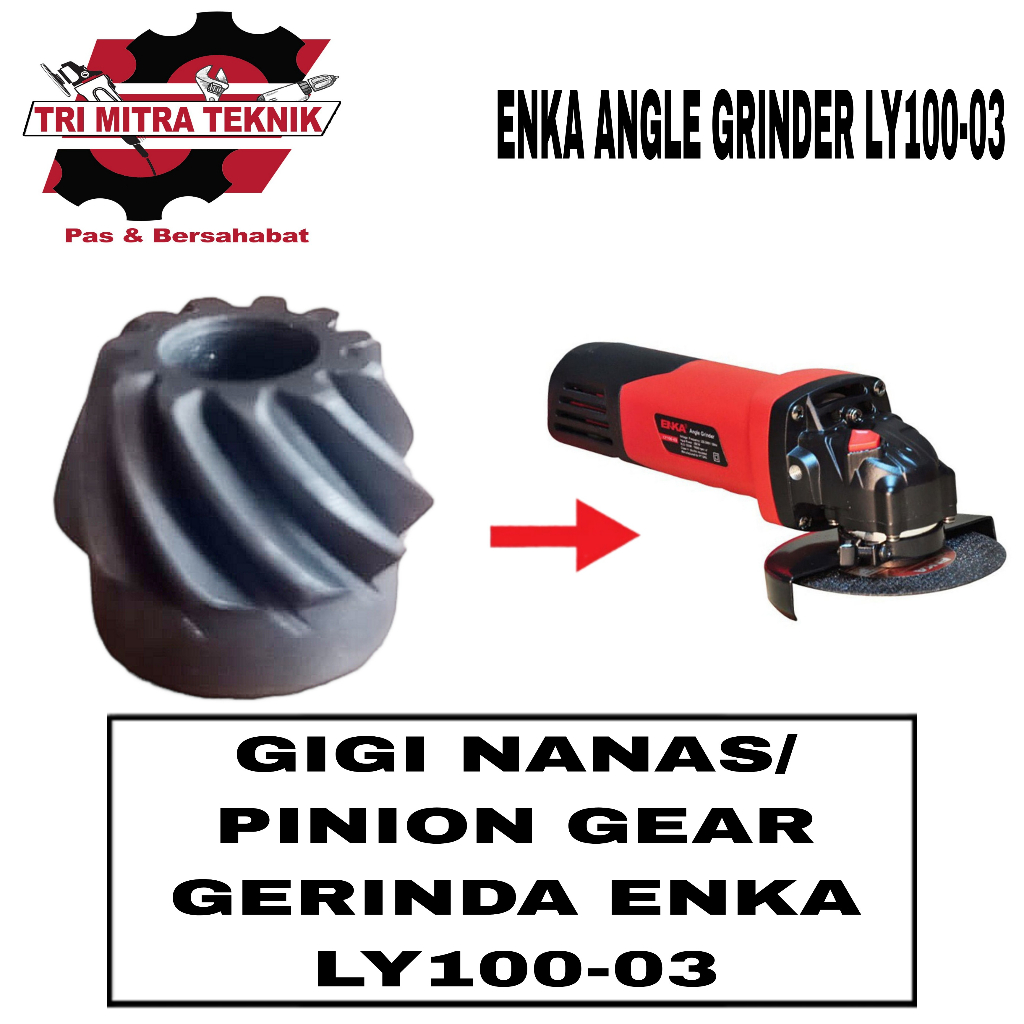 Pinion gear LY100-03 Sparepart gigi nanas untuk mesin gerinda ENKA LY100-03