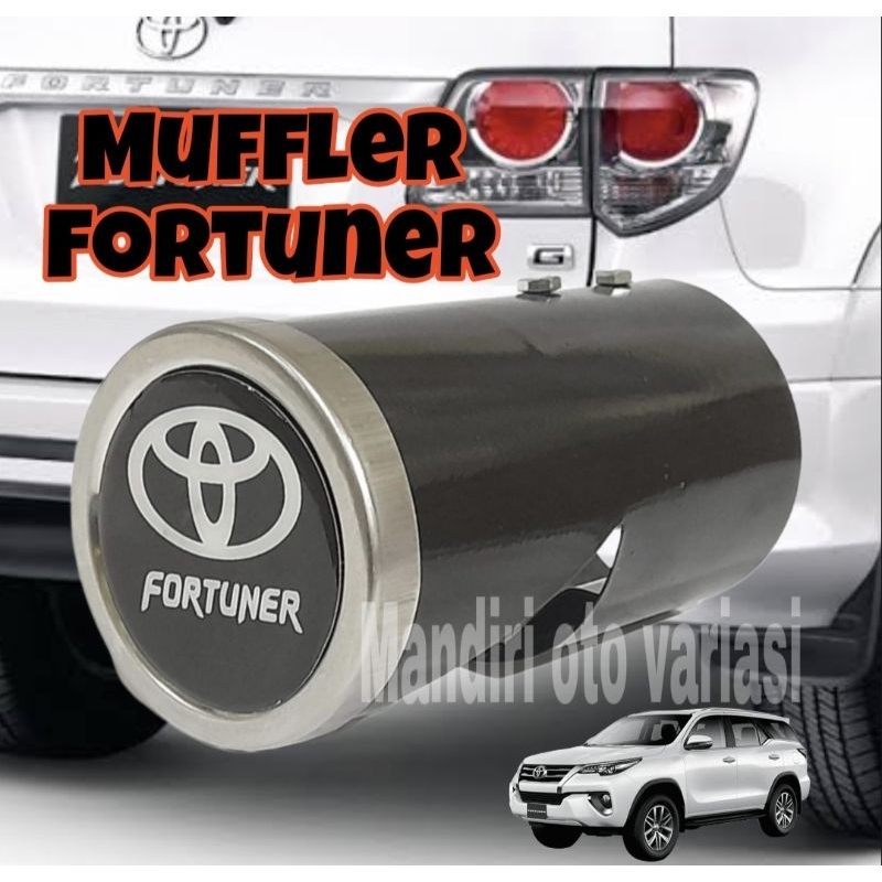 Cover knalpot muffler cutter toyota fortuner tutup ujung knalpot hitam variasi eksterior mobil