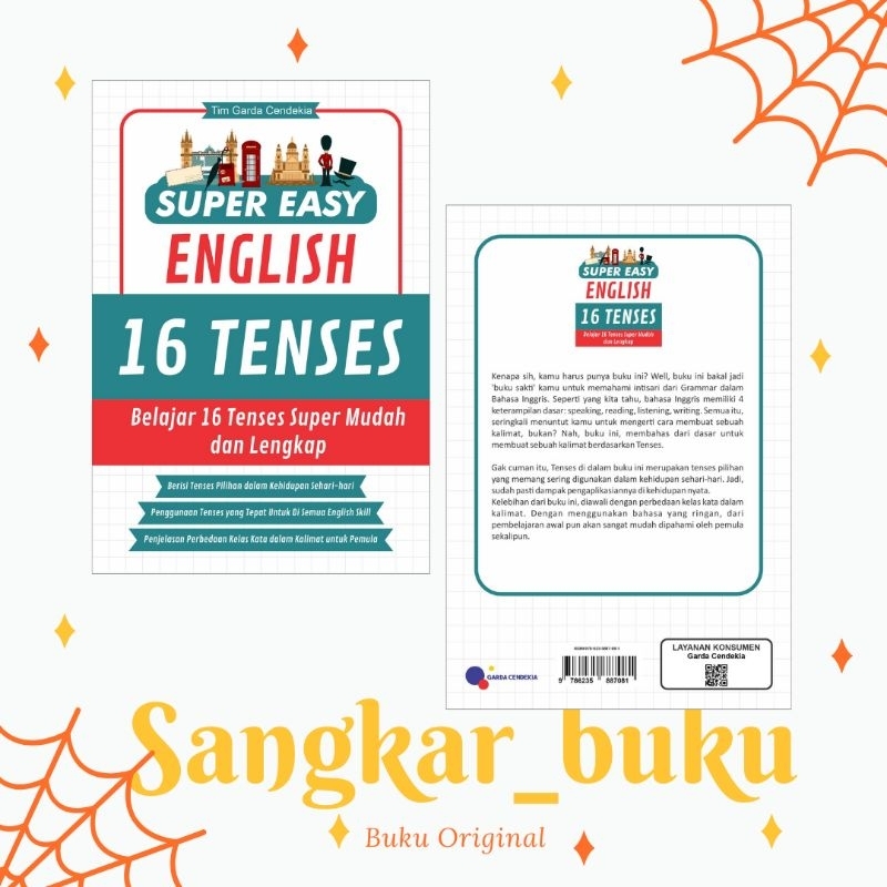 BUKU BAHASA INGGRIS 16 TENSES SUPER EASY ENGLISH 16 TENSES GARDA CENDEKIA